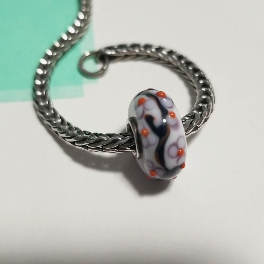 NWOT Trollbeads OOAK Super Rare Amazing Cherry Blossom Bead